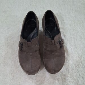 Dansko Brown Slip-On Shoes with Elastic Panel
